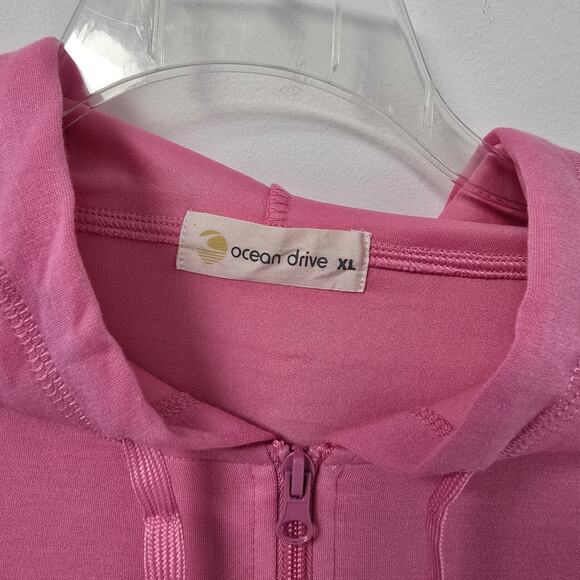 Ocean Drive Sweatshirt XL Womens Hooded Full Zip Outer Banks North Carolina Pink - Picture 4 of 11